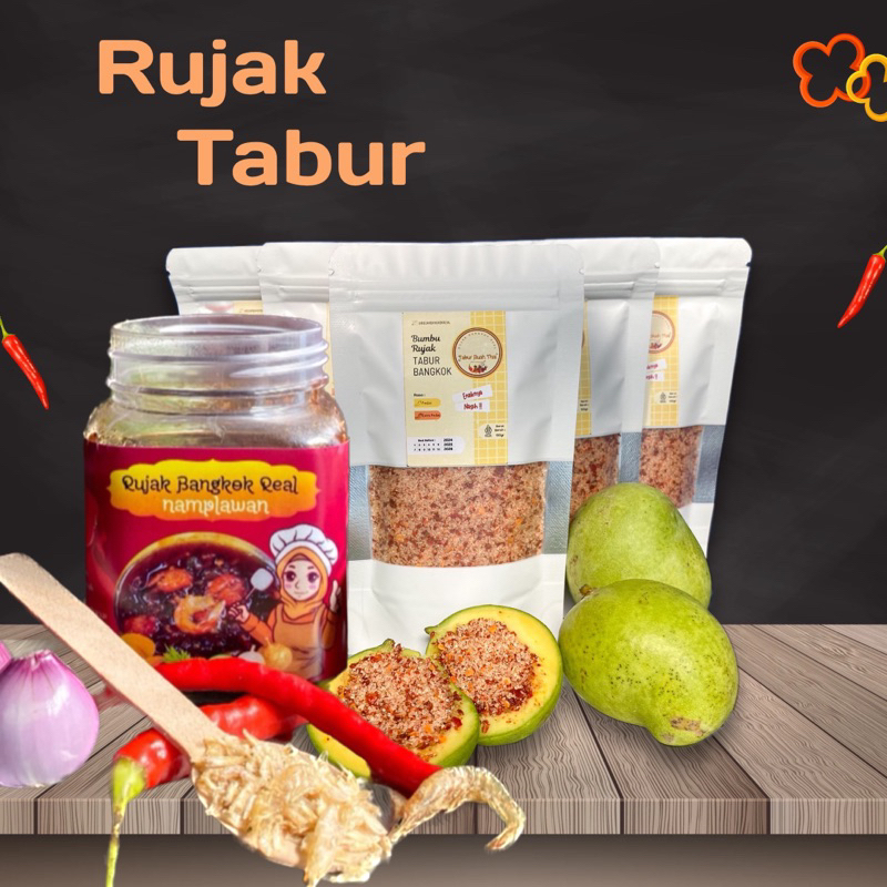

PAKET BUNDLING Bumbu Rujak Bangkok Tabur dan Rujak Bangkok Colek Udang