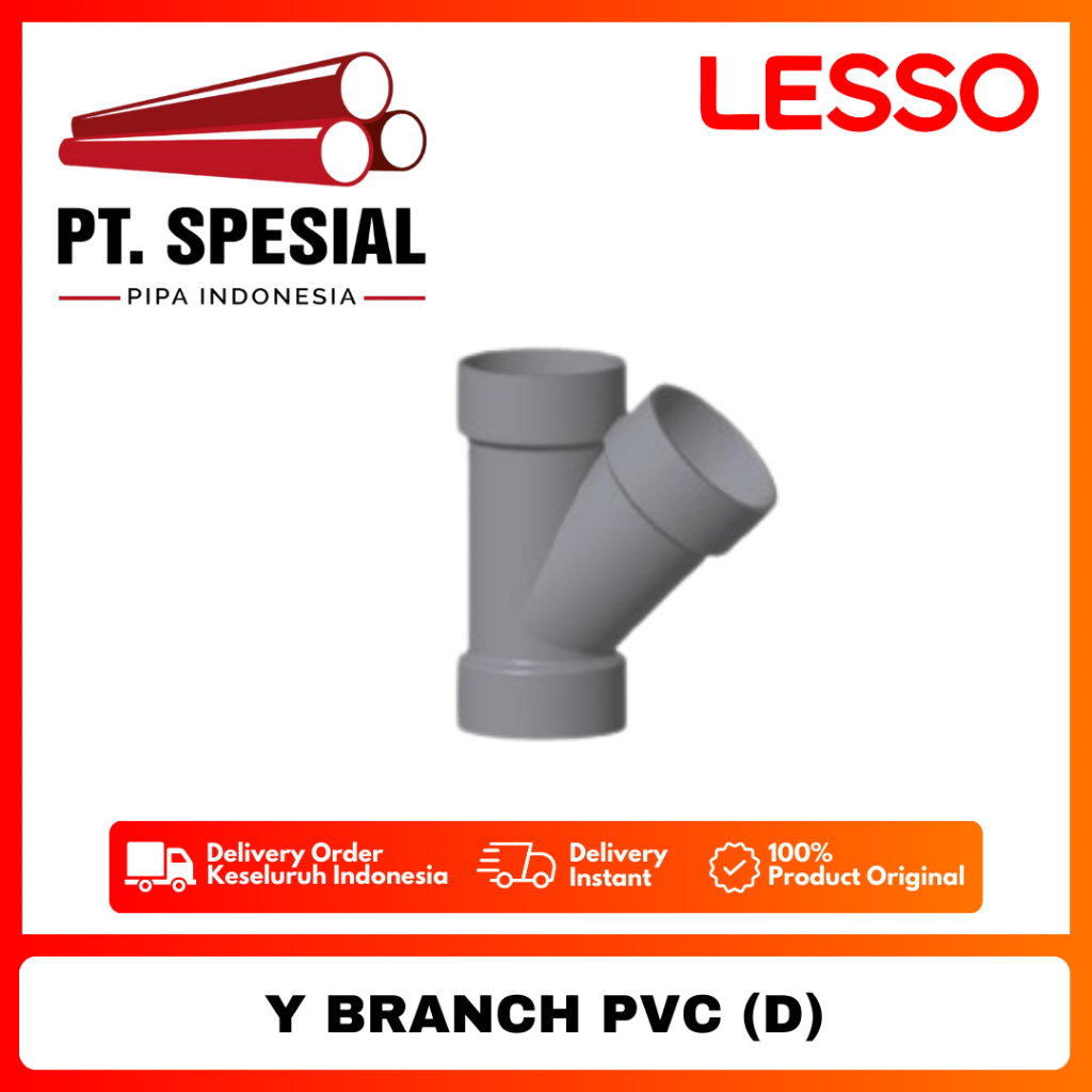 Tee Y PVC D Lesso 3 Inch / Vlok Tee Y PVC / Y-Branch PVC / Y Branch D - 08
