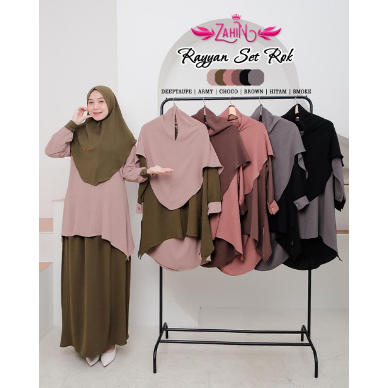 RAYYAN SETROK ORY ZAHIN COLLECTION/SETROK YUMNA ORY ZAHIN/SET BAJU MUSLIM WANITA/GAMIS MURAH