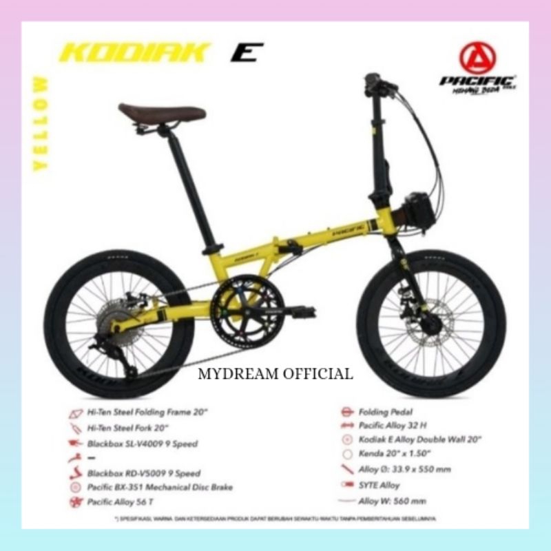 SEPEDA LIPAT 16/20 INCH PACIFIC KODIAK E 9 SPEED WHEELSET 16+ SEPEDA LIPAT ANAK READY SIAP KIRIM - T