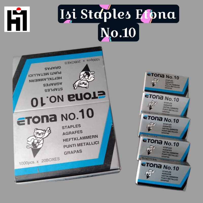 

Isi Staples Etona No. 10 / 1 Pack Kecil (isi : 1000 pcs Staples)