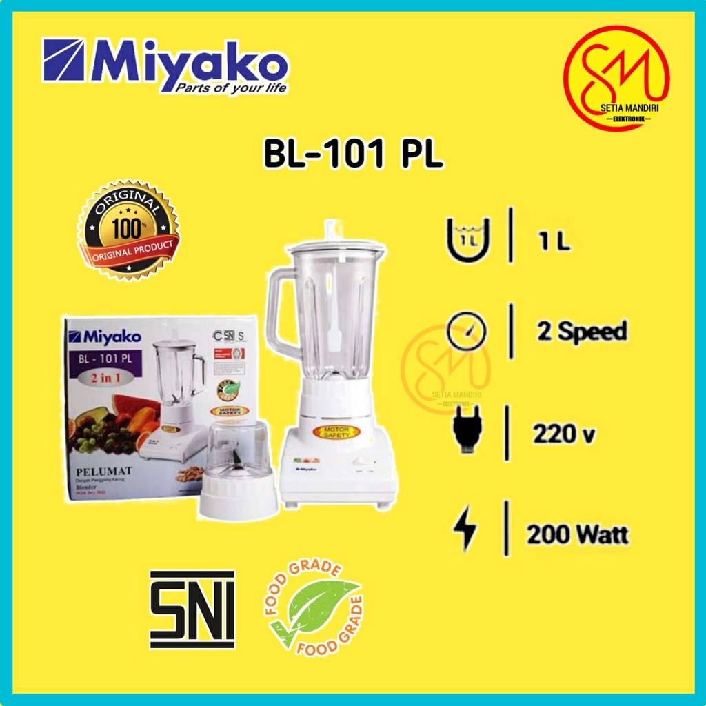 MIYAKO BL101PL Blender 2in1 Plastik 1 Liter BL-101 PL 101PL