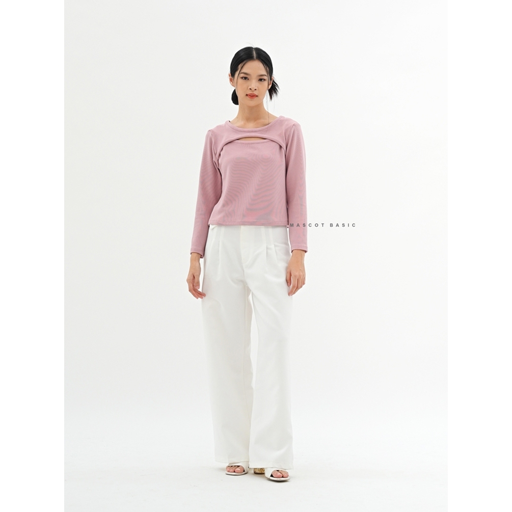 MASCOT Atasan Blouse Knit Wanita Tangan Panjang (027) Bahan Rib Knit Premium