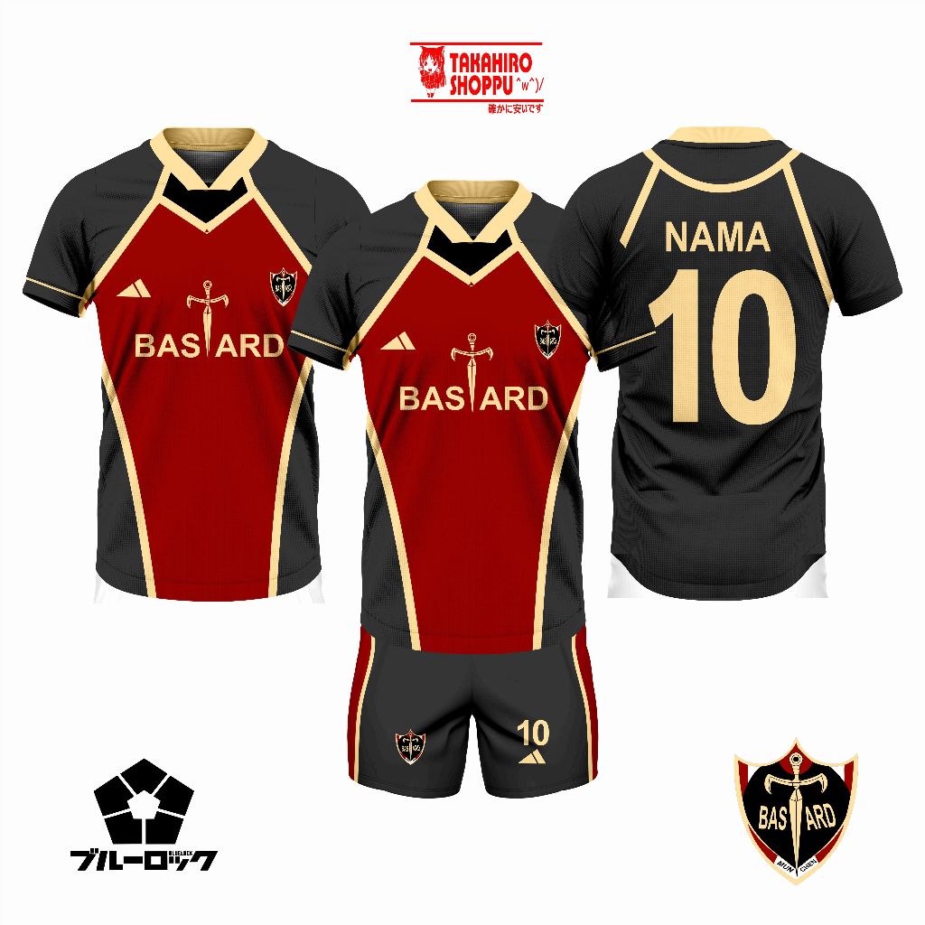 Baju Kaos Jersey Full Print KAISER BASTARD MUNCHEN / Baju Cosplay Anime Blue Lock (Bisa Custom Nama 