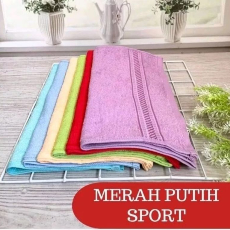 MERAH PUTIH - Handuk leher polos 30 x 70 cm | Handuk Kecil Olahraga