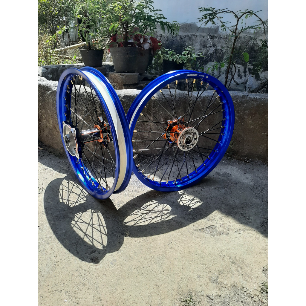 RODA SET SEMI CACING KLX 140/160 TANPA BAN RING 17 WHEELSET SUREX D-TRACKER