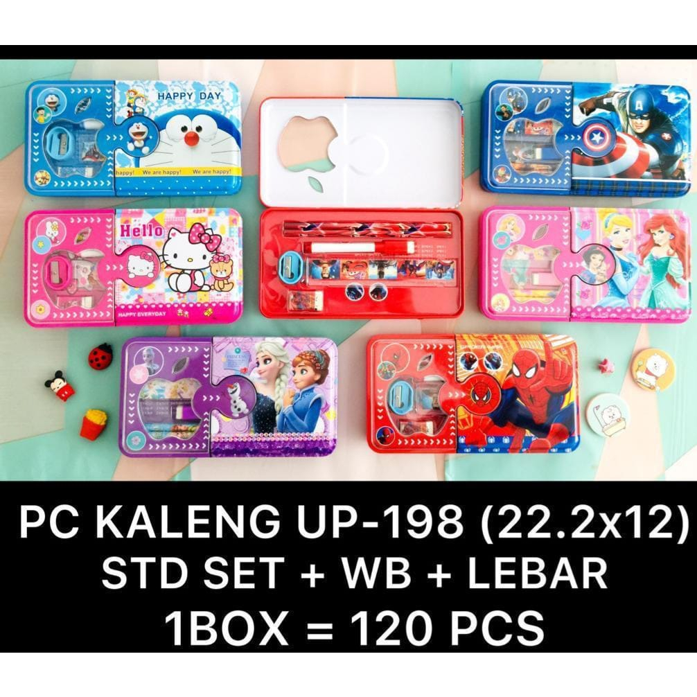 

Tempat Pensil Kaleng Jumbo Set Isi Alat Tulis Karakter Fancy UP-198 Frozen Spiderman Doraemon