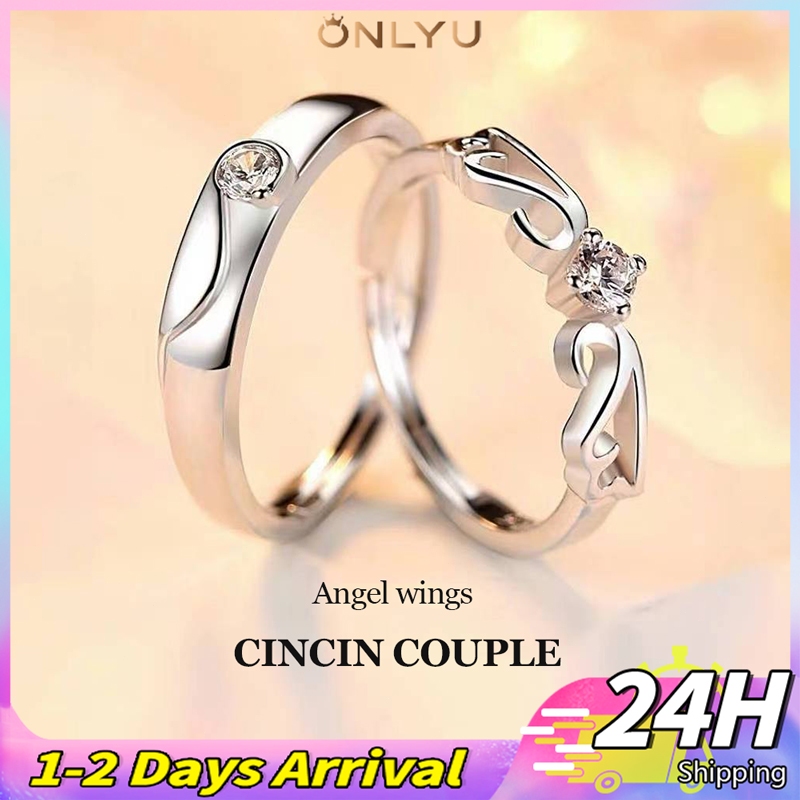 Cincin couple perak Titanium ,cincin pertunangan Cincin kawin，cincin perak asli Titanium fashion Ang