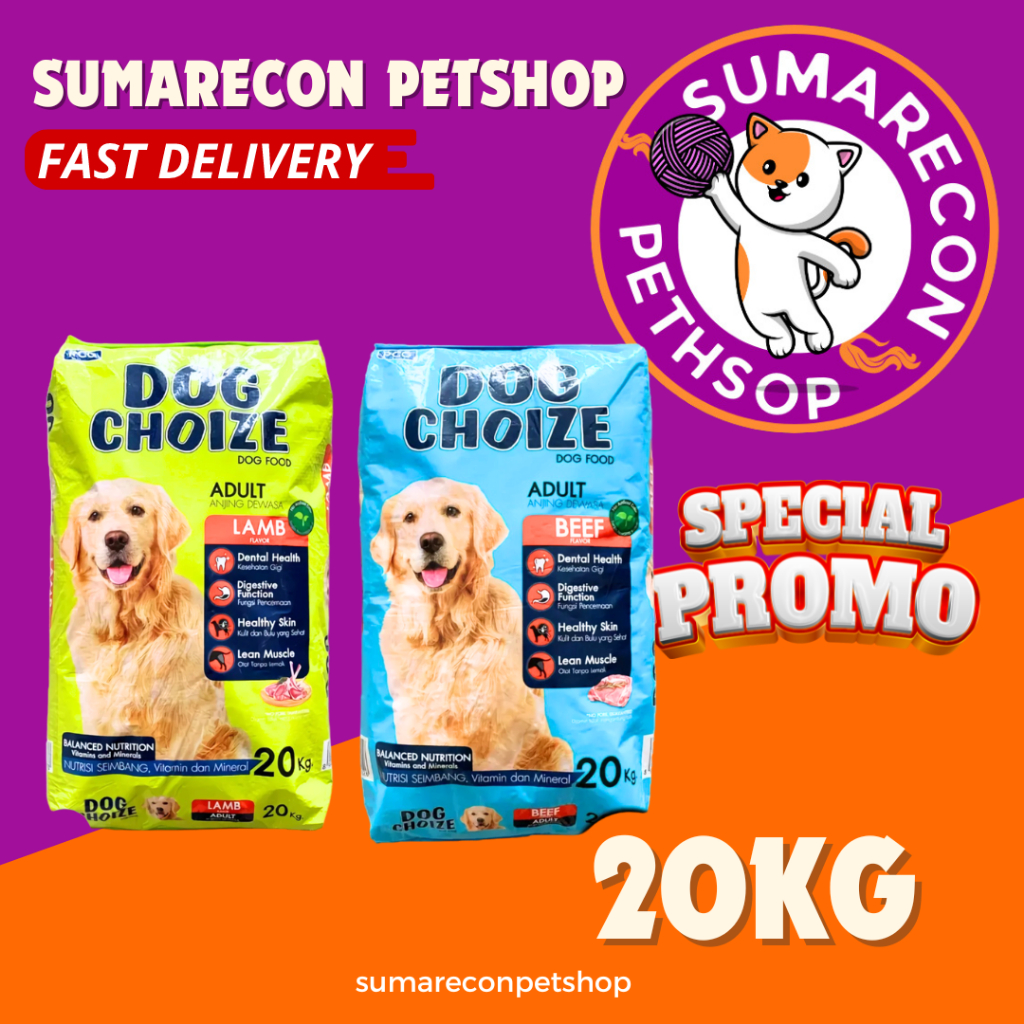 DOG CHOIZE BEEF & LAMB 20KG makanan anjing dog choize EKSPEDISI