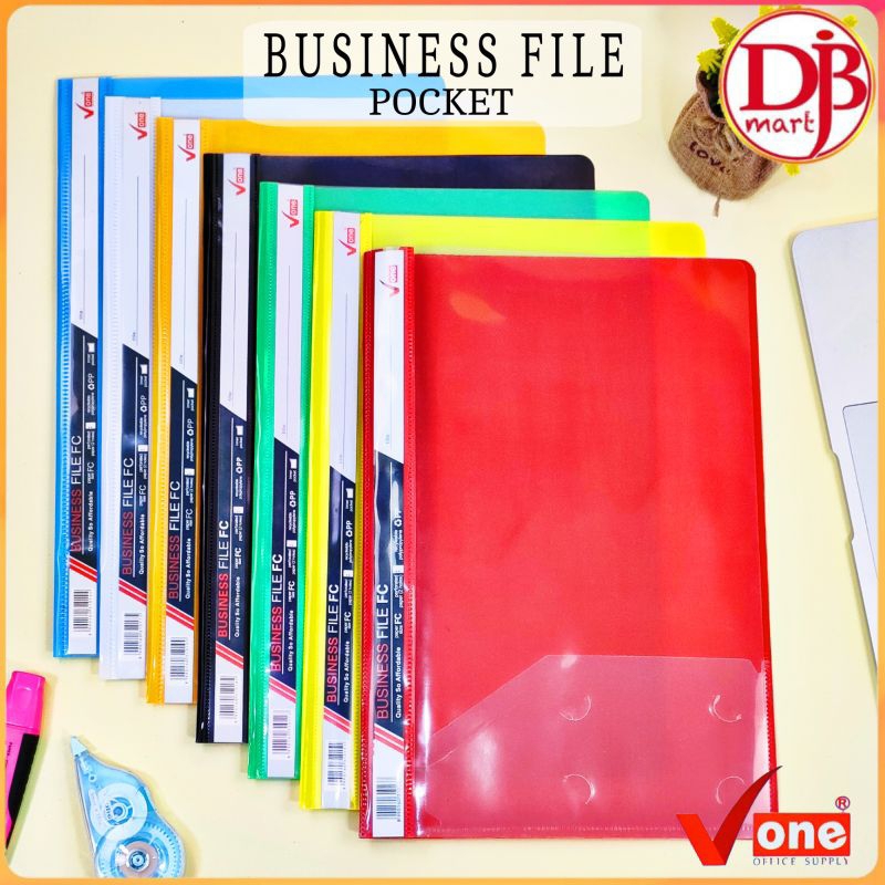 

DJB - 12 Pcs Map Bisnis File F4 Merek V ONE Folio Poket / Business File Pocket Merk V-One