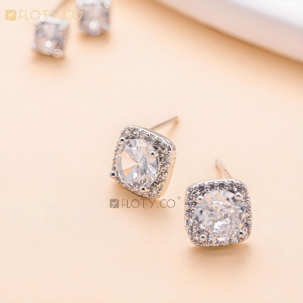 Anting Zirkonia Berkualitas Tinggi Set 3 925 Perak Desain Elegan Sederhana Perhiasan Mode Lucu Antin