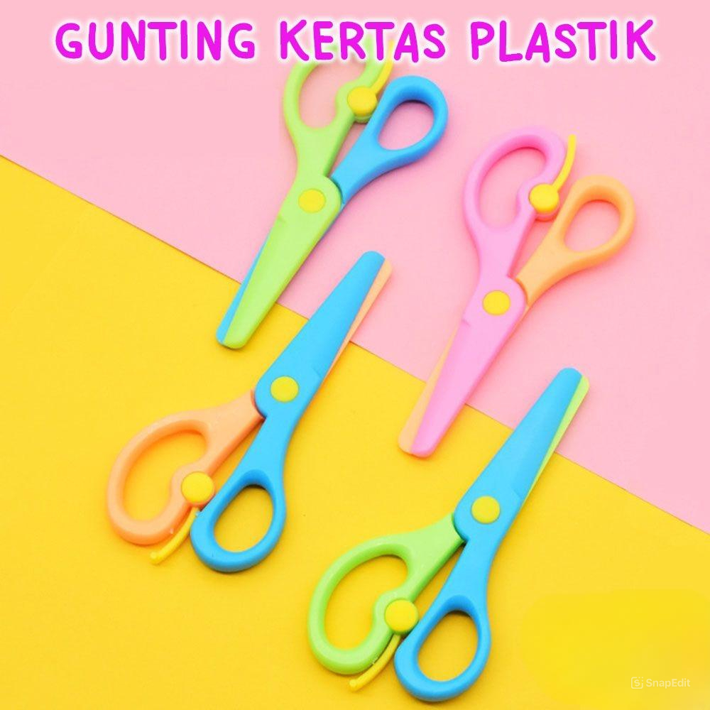 Gunting Kertas Anak - Gunting Plastik Aman Anak PAUD TK  2 Tahun - Ujung Tumpul Safety Scissors