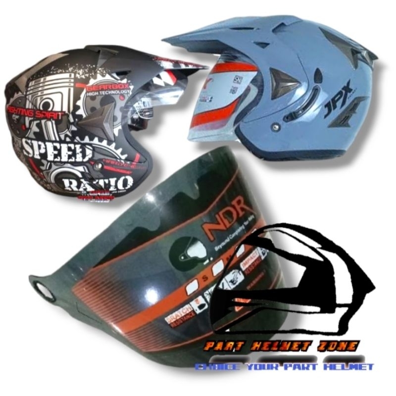 (NDR-4) Kaca Helm JPX semi cross dan JPR semi Cross || Visor helm JPX supermoto