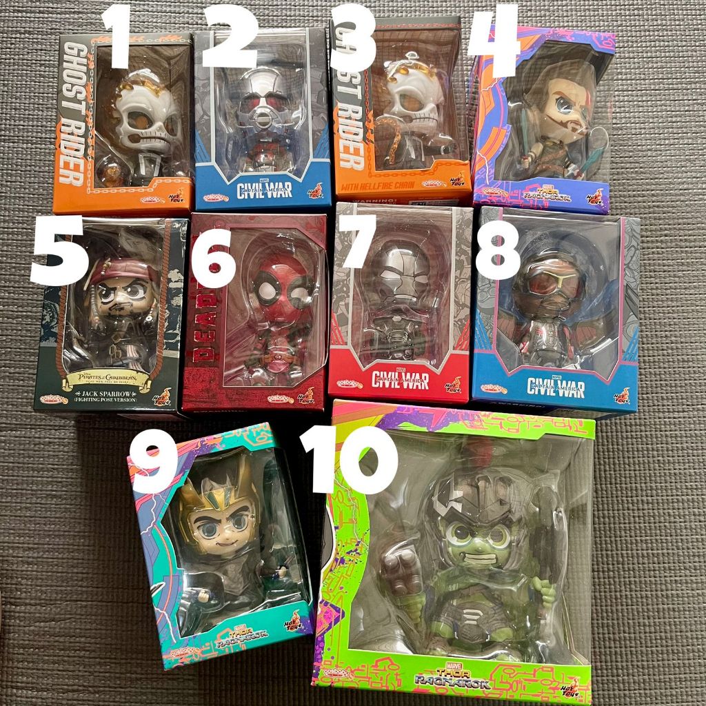 HOT TOYS COSBABY civil war ghost rider antman thor ragnarok jack sparrow deadpool war machine the fa