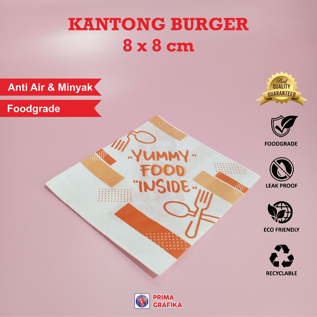 

Kantong Burger Foodgrade 8 x 8 cm - Paperbag Roti Donat Snack