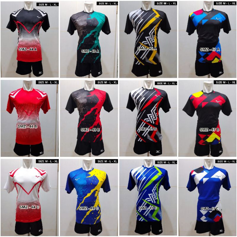 Baju olahraga voli mizuno kaos olahraga bola voli printing pria wanita celana voli mizun