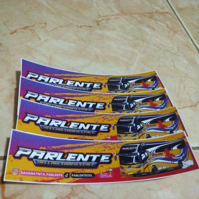 

STIKER BUS PARLENTE YELLOW SABEB STYLE