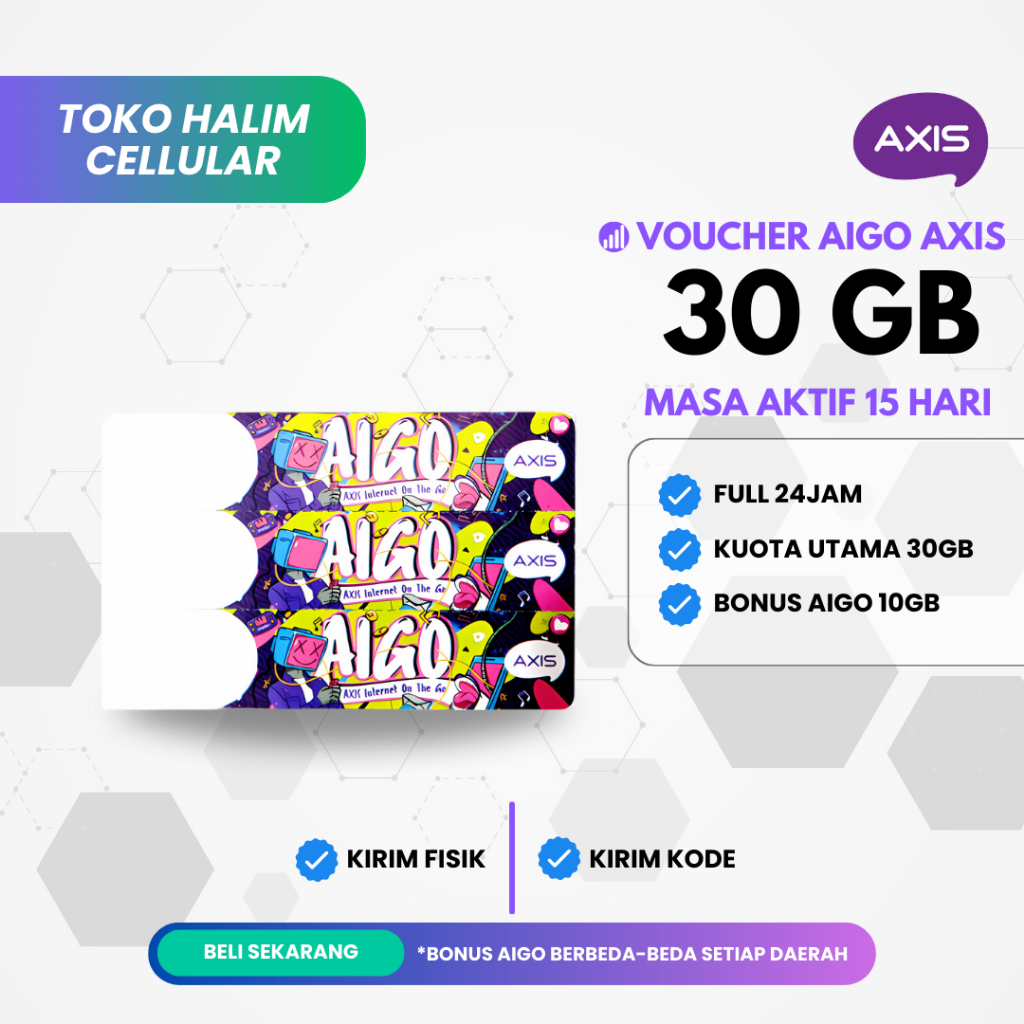 Voucher Axis 30GB + 10GB = 40GB 15 Hari