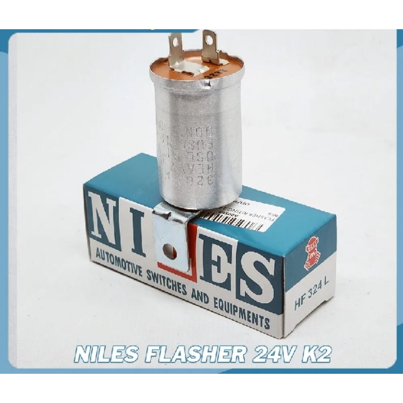 Flasher Bulat 24v Kaki 2 K2 Niles HF324L Flasher Riting untuk mobil truk