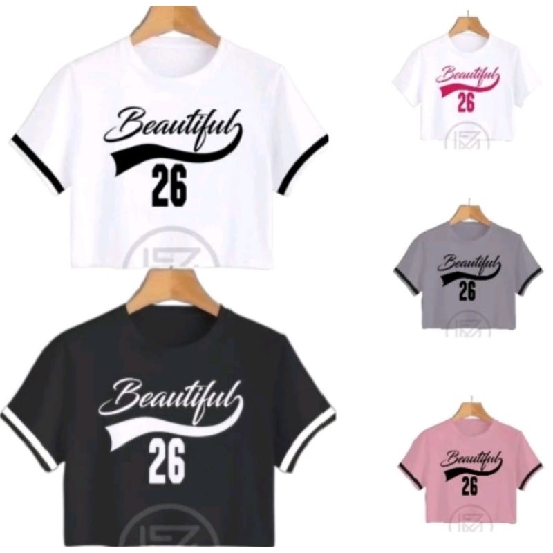 Crop top ATASAN anak Perempuan BEAUTIFUL ,Baju anak masak kini