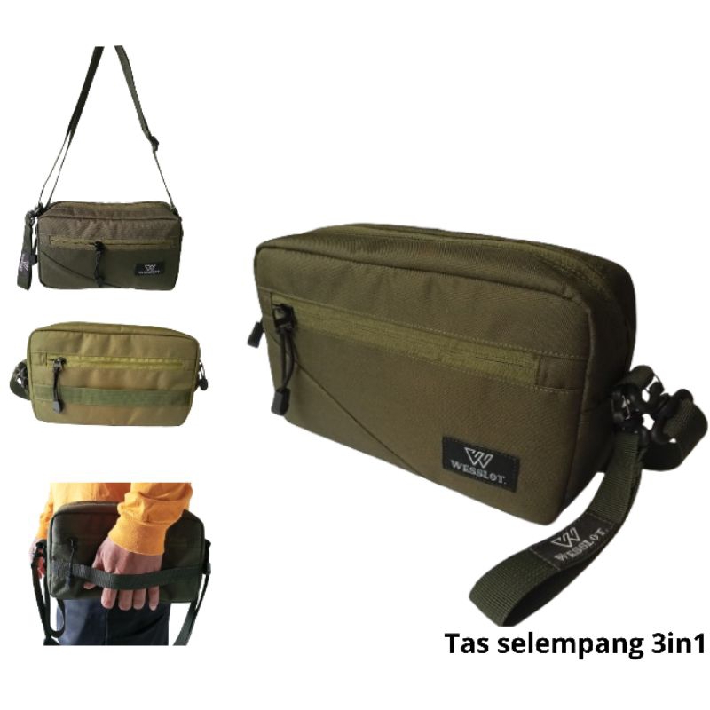 Tas selempang pria wesslot -Tas selempang wanita -Tas selempang 3in 1