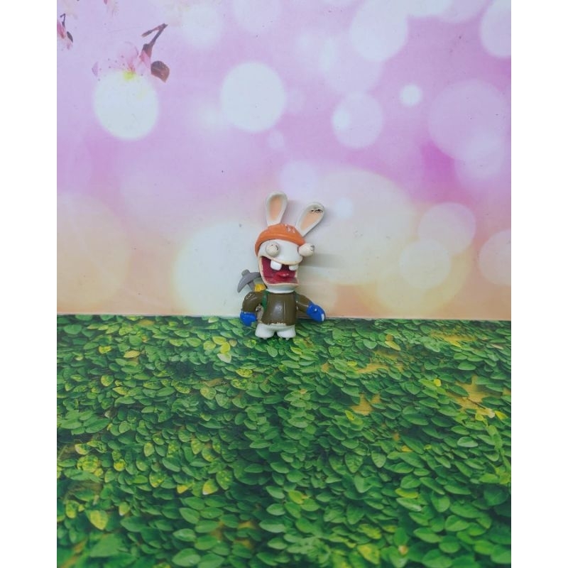 Rabbids invasion selancar no brand karet padat Figure rayman raving rabbids mainan happy meal mcd