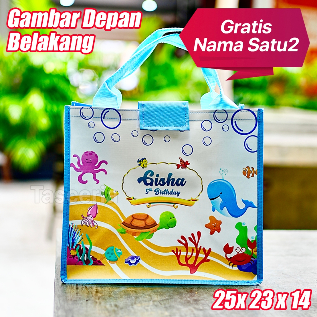 Tote Bag Ulang Tahun Anak Custom Ocean Min 5pcs