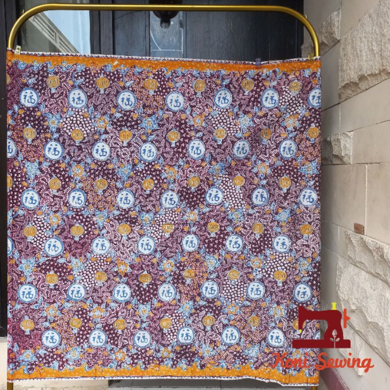 Kain Batik Tulis Lasem Motif Huruf Mandarin Fu (Good Fortune) Batik Asli