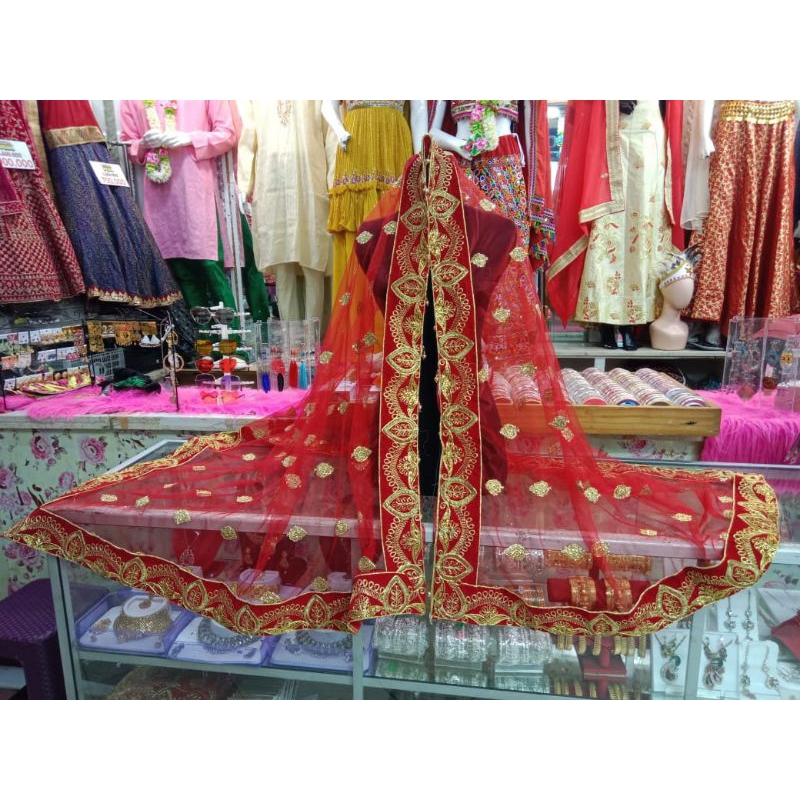 #TjM143 Dupatta Dupata Selendang Sarangan Black Bordir mewah Payet India Asli Original Samawa Sumbaw