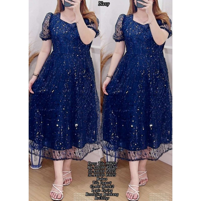 dress tile / dress natal / Bridesmaid natal/ dress pesta / baju kondangan