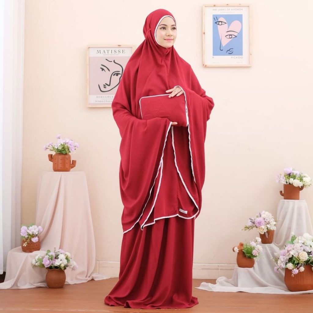 Mukena Polos Jumbo Rayon Viscose adem dan nyaman dipakai
