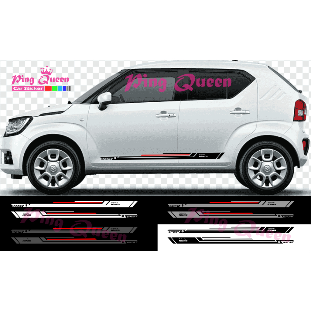 STICKER LIST BODY SAMPING IGNIS MOTIF TERBARU CUTTING STIKER MOBIL SUZUKI IGNIS