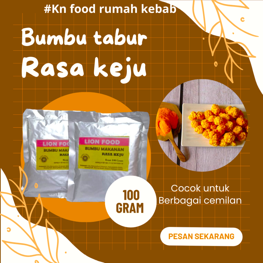 

keju manis LION FOOD bumbu tabur kemasan 100 gram | keju manis