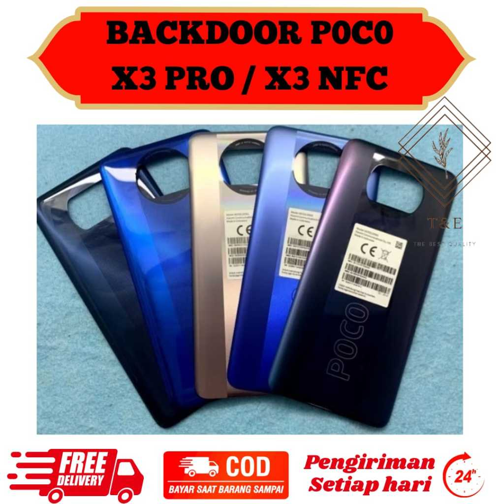 Backdoor POCO X3 PRO / X3 NFC ORIGINAL / Penutup Belakang Casing Untuk POCO X3 PRO / X3 NFC ORIGINAL