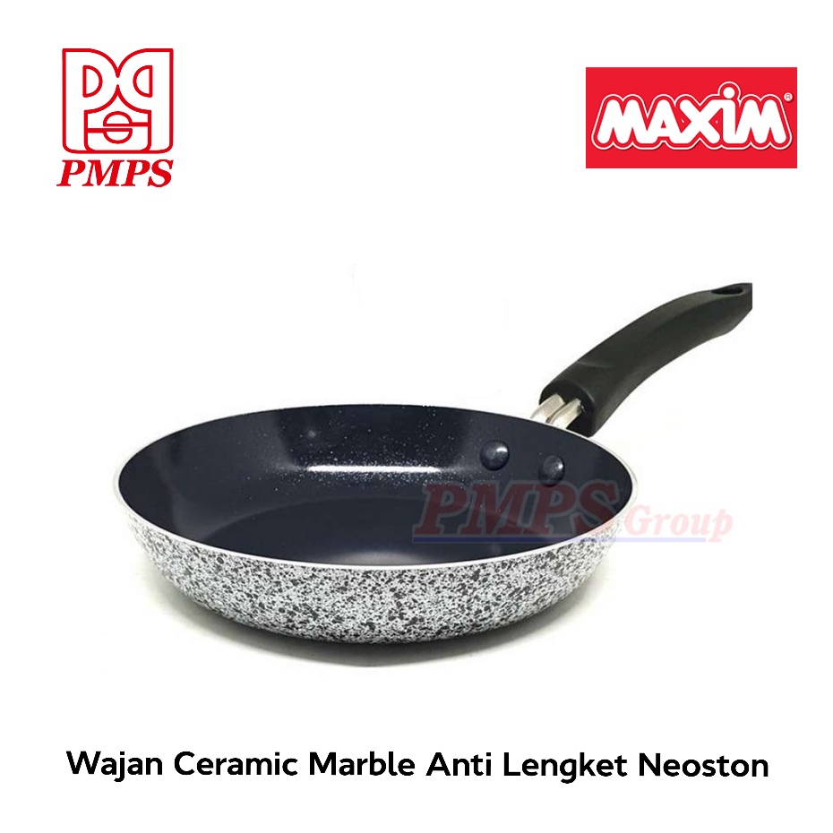 Maxim Penggorengan Wajan Ceramic Marble Anti Lengket Neostone 22cm I 24cm I 26cm I 28cm