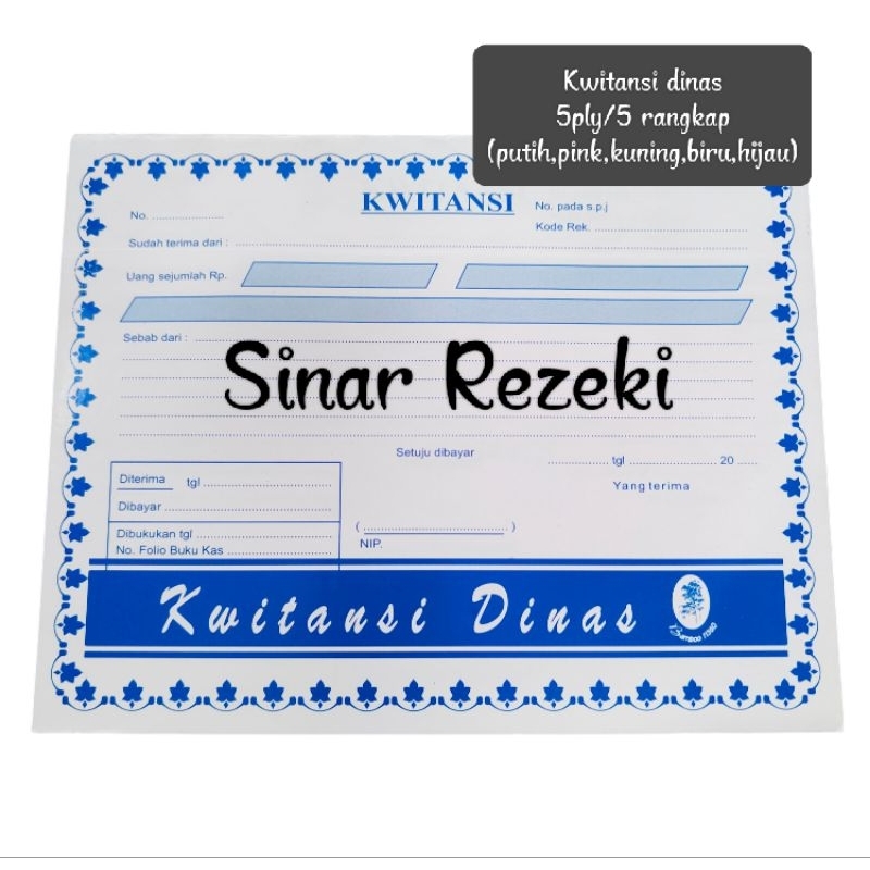 

1 pak!!kwitansi dinas 5 ply 5ply 5 rangkap/kuitansi dinas/kwitansi dinas