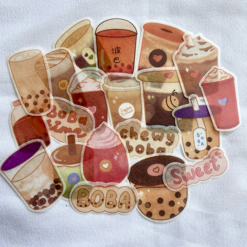 

[JS] 20pcs BOBA DRINK DECO STICKER / STICKER JOURNAL / STICKER HIAS Paper Stationery