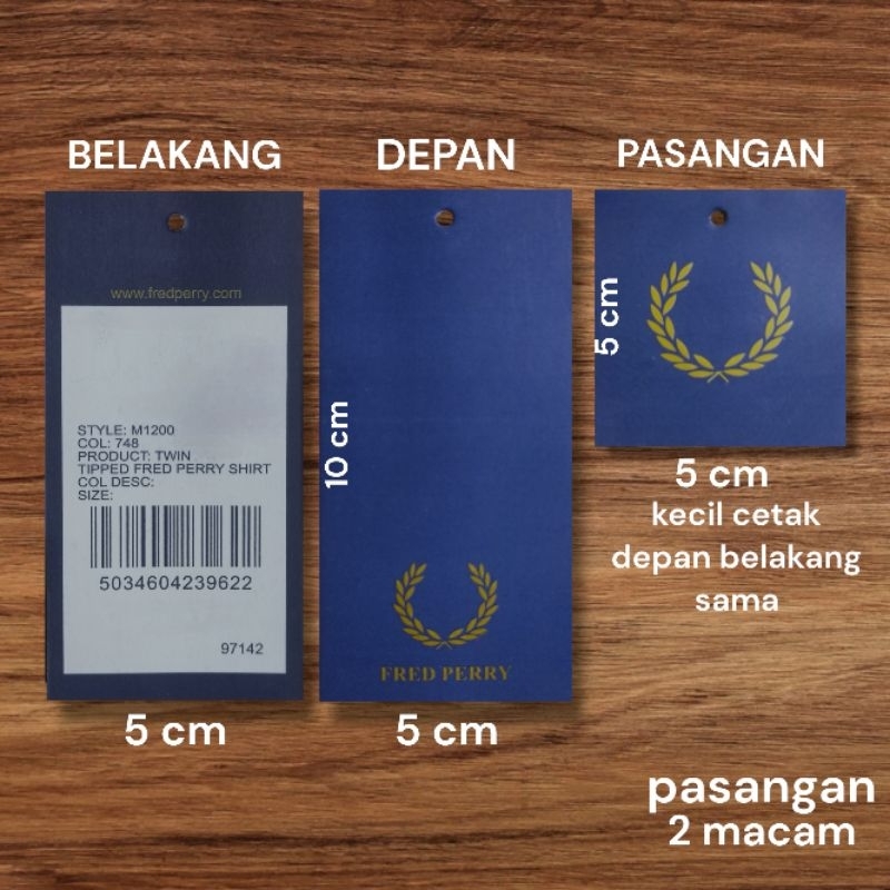 

HANGTAG FRED PERRY SET | LABEL | MEREK FRED PERRY SET (600 PCS)