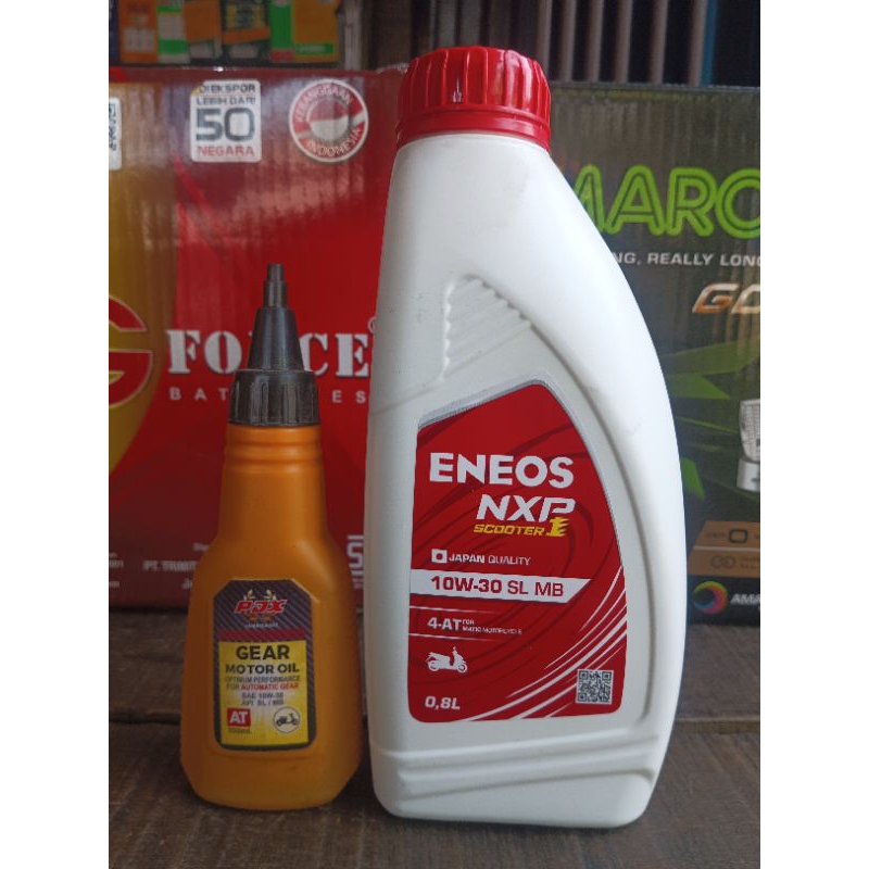 paketan oli mesin eneos dan oli gardan khusus untuk motor matic
