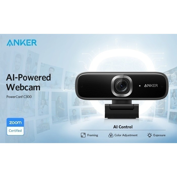 Webcam Anker Powerconf C300 - A3361 - Zoom Certified - Kamera 1080p/60FPS - Double Microphones - AI