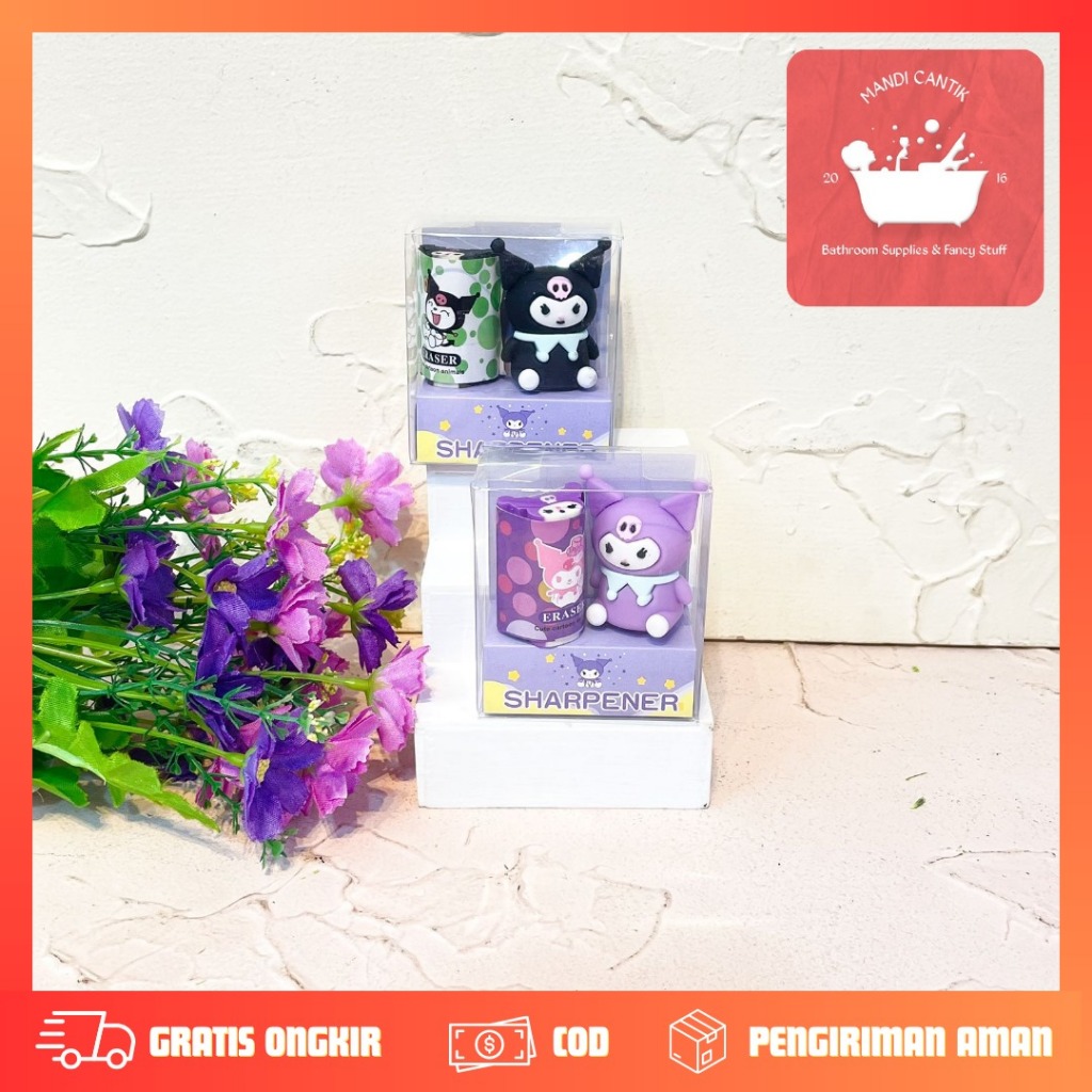 

Set Penghapus Rautan Kuromi dapat 2 pcs ER 1471 / Penghapus Sanrio Kuromi Hitam dan ungu / Set hampers anak alat tulis / Hadiah Lomba sanrio isi penghapus dan rautan / Serutan Sanrio and Eraser
