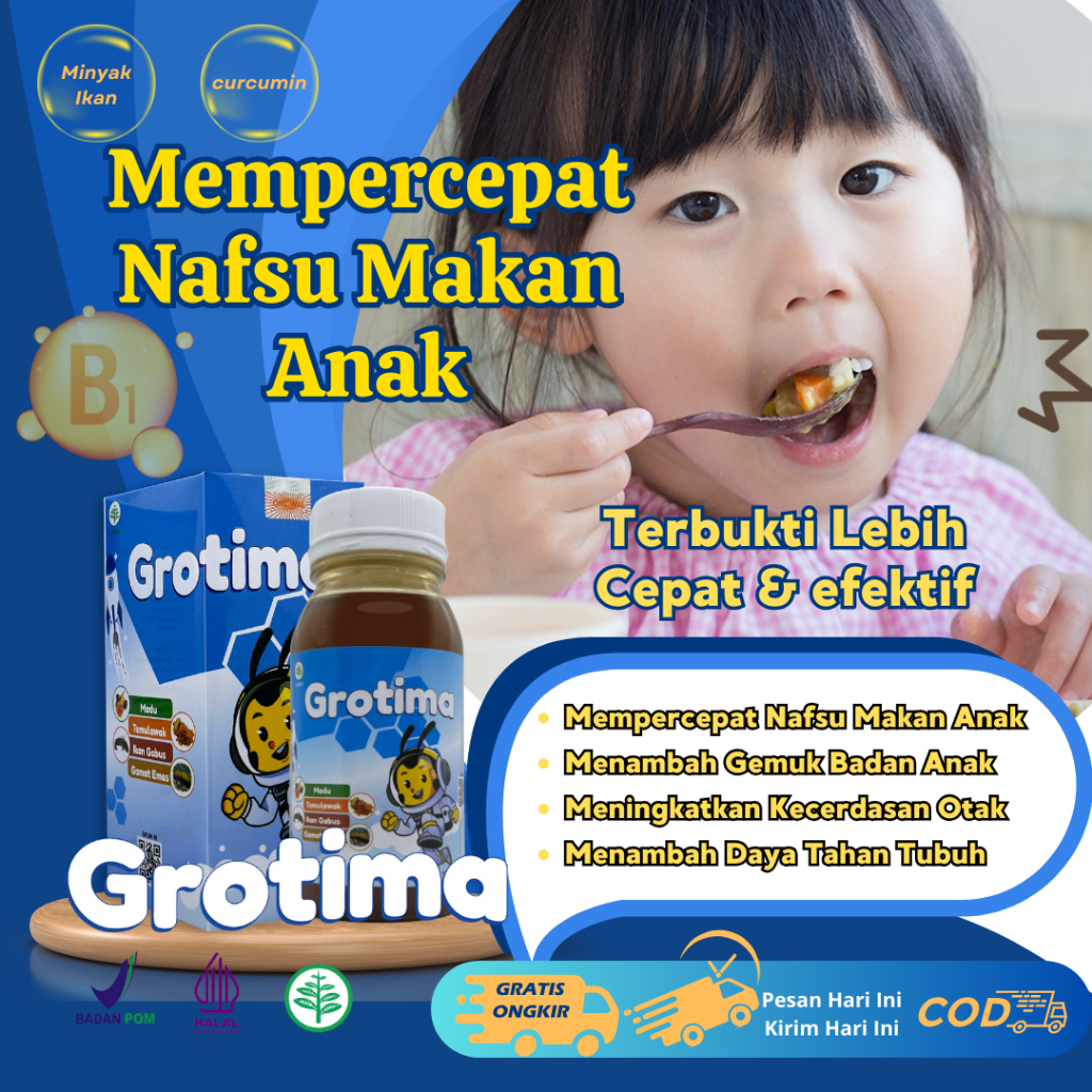 Vitamin penambah nafsu makan anak yang bisa dicampur susu / Grotima Atasi Anak Susah Makan
