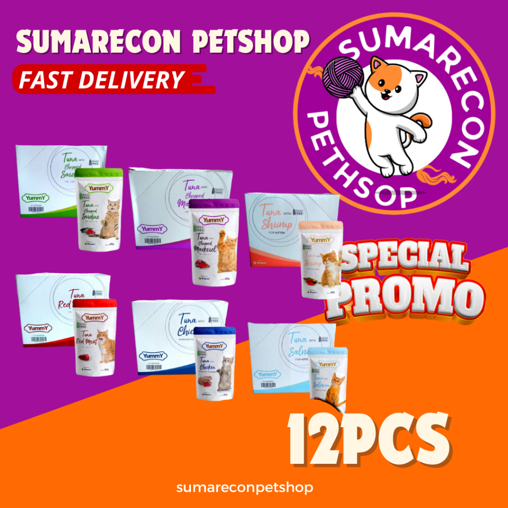 Yummy cat pouch 1 DUS ( isi 12 ) yummy cat wet food