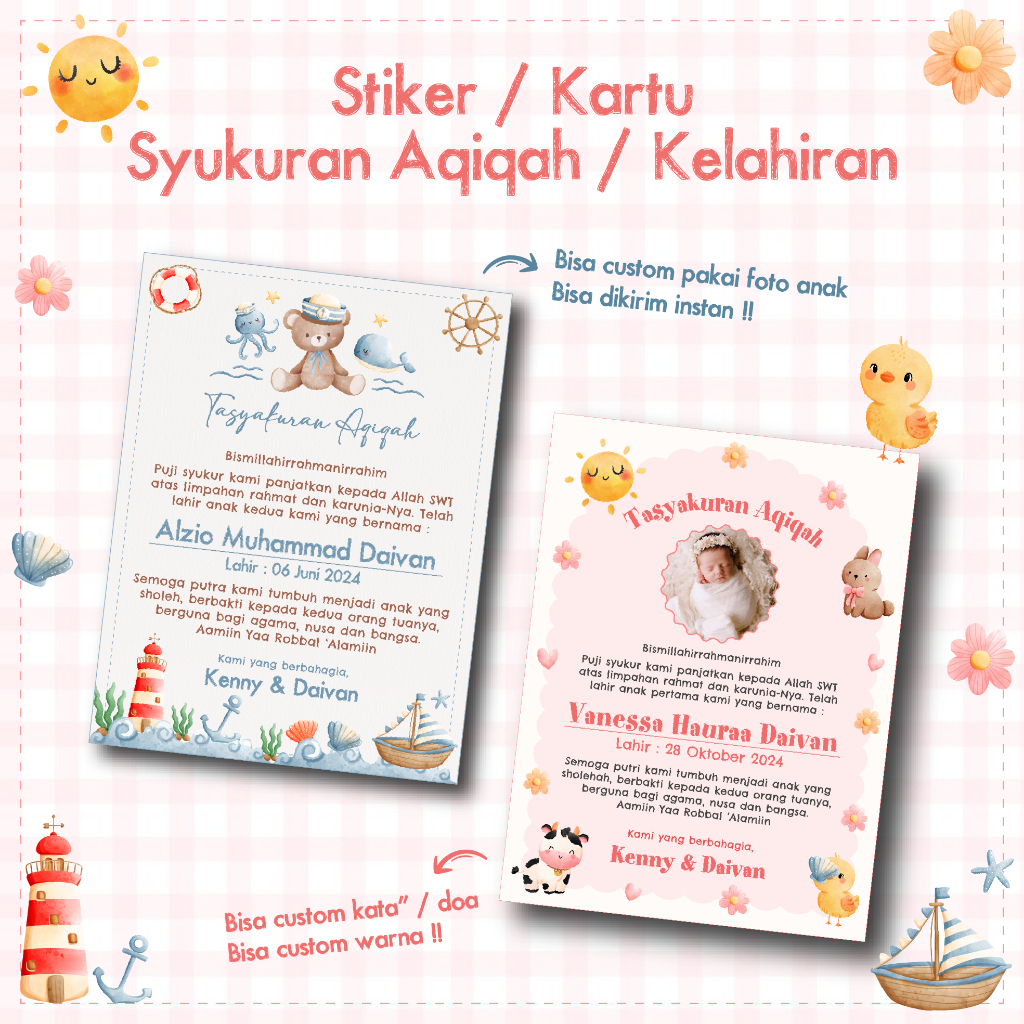 

Stiker Aqiqah / Stiker Kelahiran / Baby Born (Stiker & Kartu) Vol.3 LEGACY8