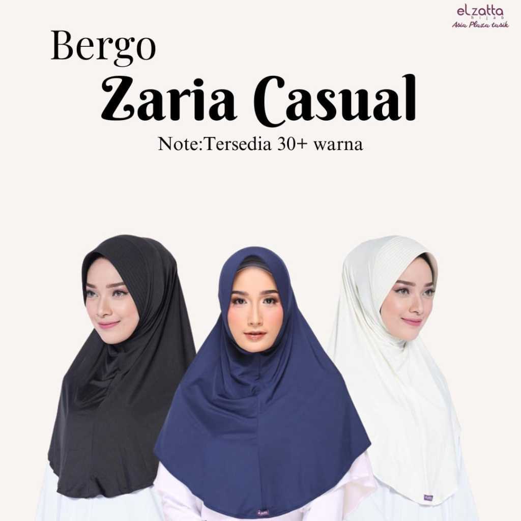 [ ORIGINAL ] Bergo Elzatta Zaria Casual Kerudung Elzatta Polos Jilbab Elzatta Hijab Langsungan