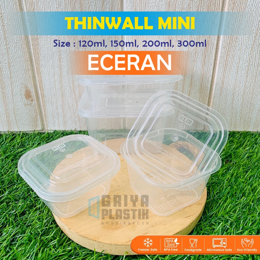[Eceran] Thinwall 120ml 150ml 200ml 250ml 300ml 350ml 500ml Square Rectangle / Thinwall Plastik / Te