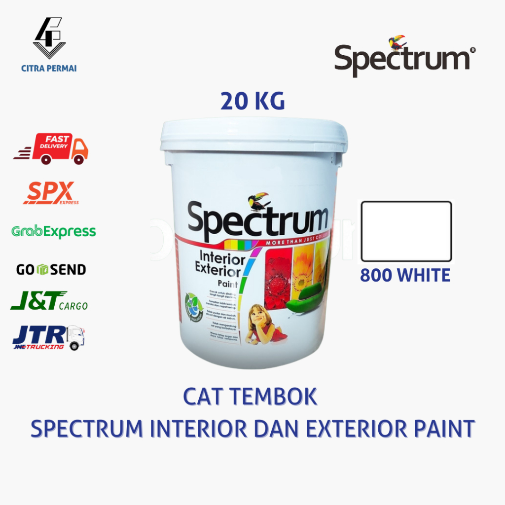 CAT TEMBOK SPECTRUM INTERIOR AND EXTERIOR PAINT (WHITE 800) - 20KG (18,9 LITER) / CAT TEMBOK SPECTRU