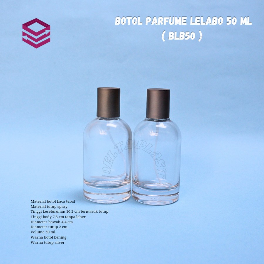BLB50 botol parfum lelabo / botol lelabo 50ml tutup silver doff press