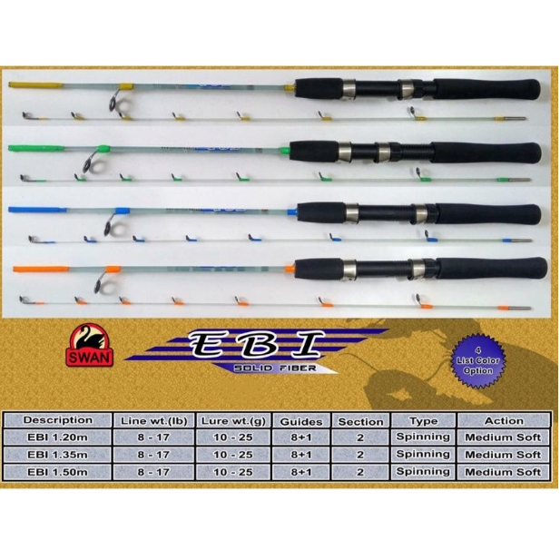 Joran Pancing Udang Swan Ebi 110 135 cm Fiber Bening