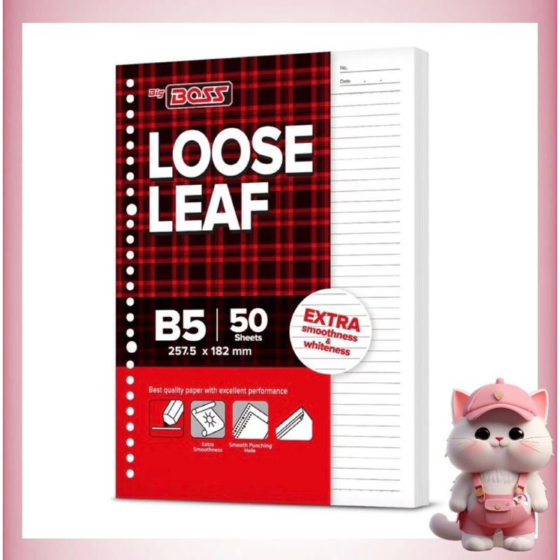 

N76-C Isi Binder BigBoss B5 50 / Isi Binder Bigboss Tebal dan Tidak Tembus / BigBoss Loose Leaf B5 Bergaris 50 Lembar